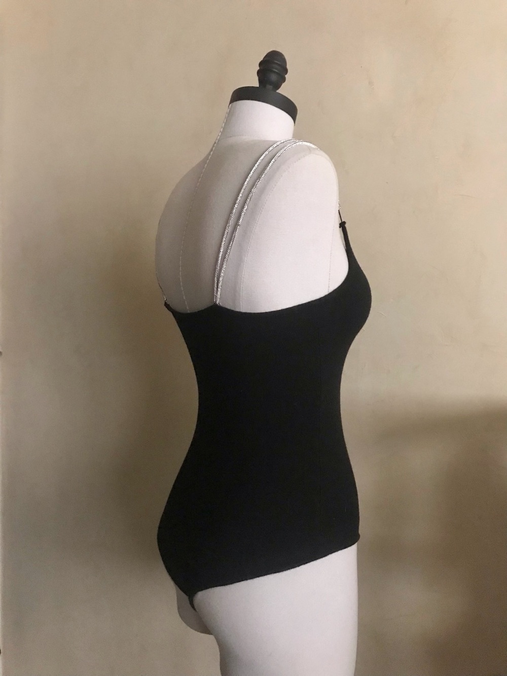 Forever 21 Black Knit Bodysuit with Silver Straps - Picture 2 of 7